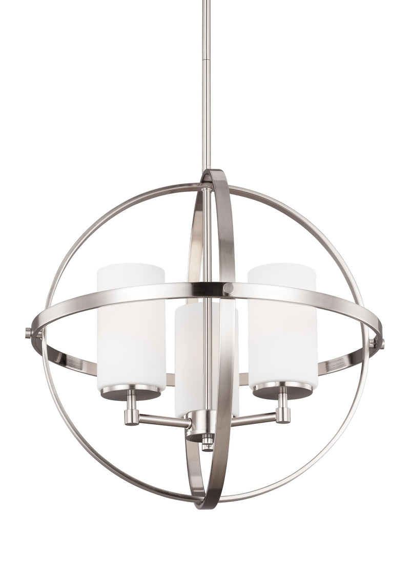 Generation Lighting 3124603-962 Alturas Three Light Chandelier, Brushed Nickel Main Image.jpg