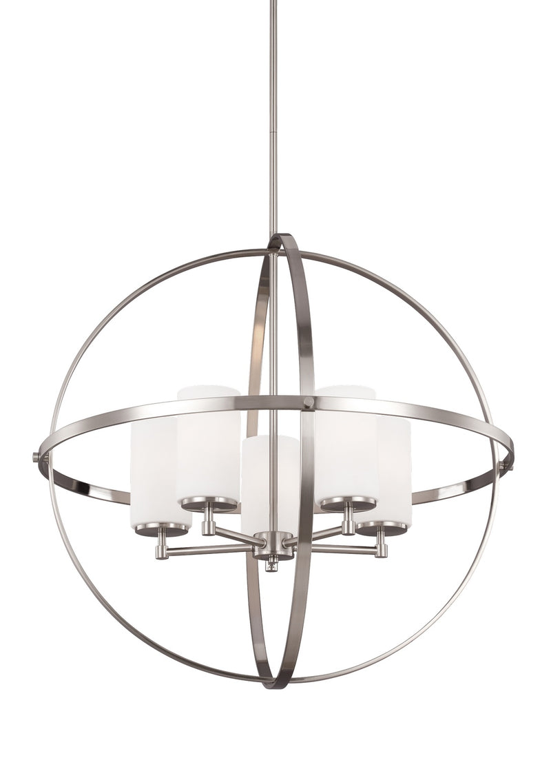 Generation Lighting 3124605-962 Alturas Five Light Chandelier, Brushed Nickel Main Image.jpg