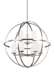 Generation Lighting 3124609-962 Alturas Nine Light Chandelier, Brushed Nickel Main Image.jpg