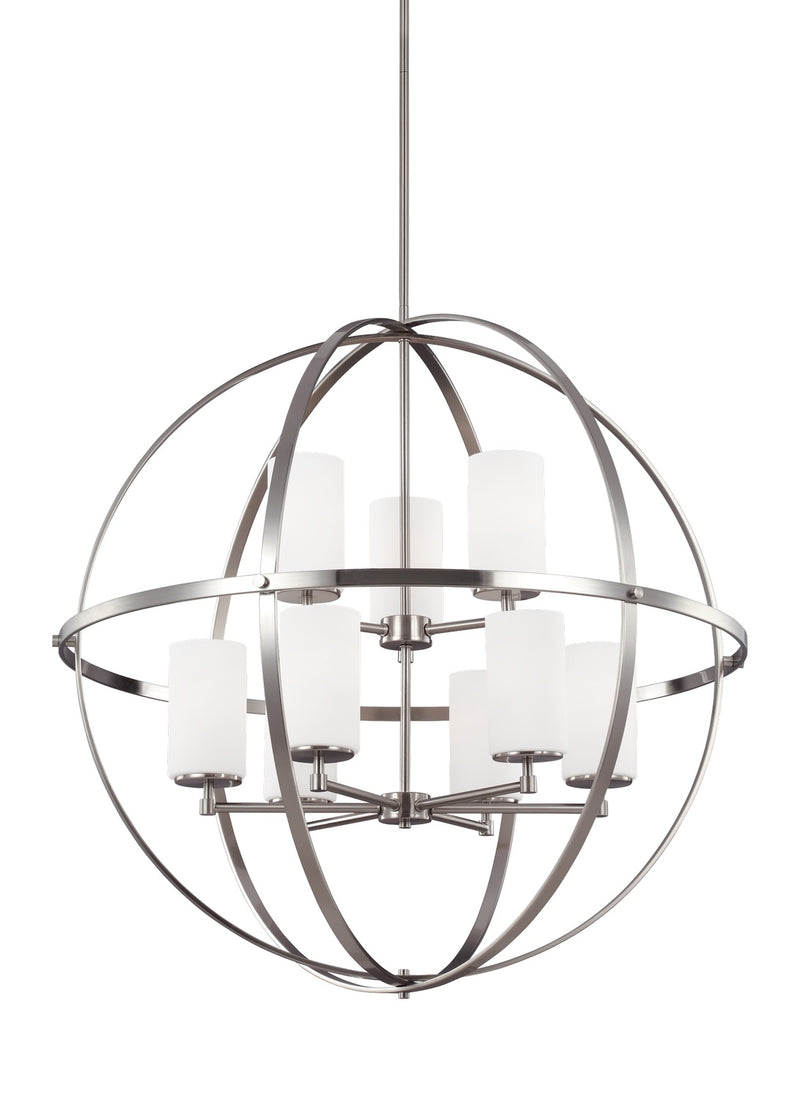 Generation Lighting 3124609-962 Alturas Nine Light Chandelier, Brushed Nickel Main Image.jpg