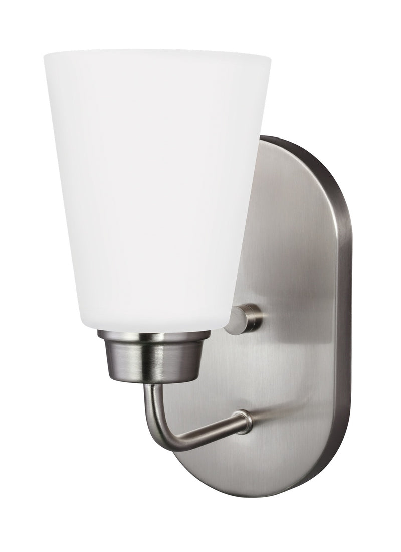 Generation Lighting 4115201-962 Kerrville One Light Wall / Bath Sconce, Brushed Nickel Main Image.jpg