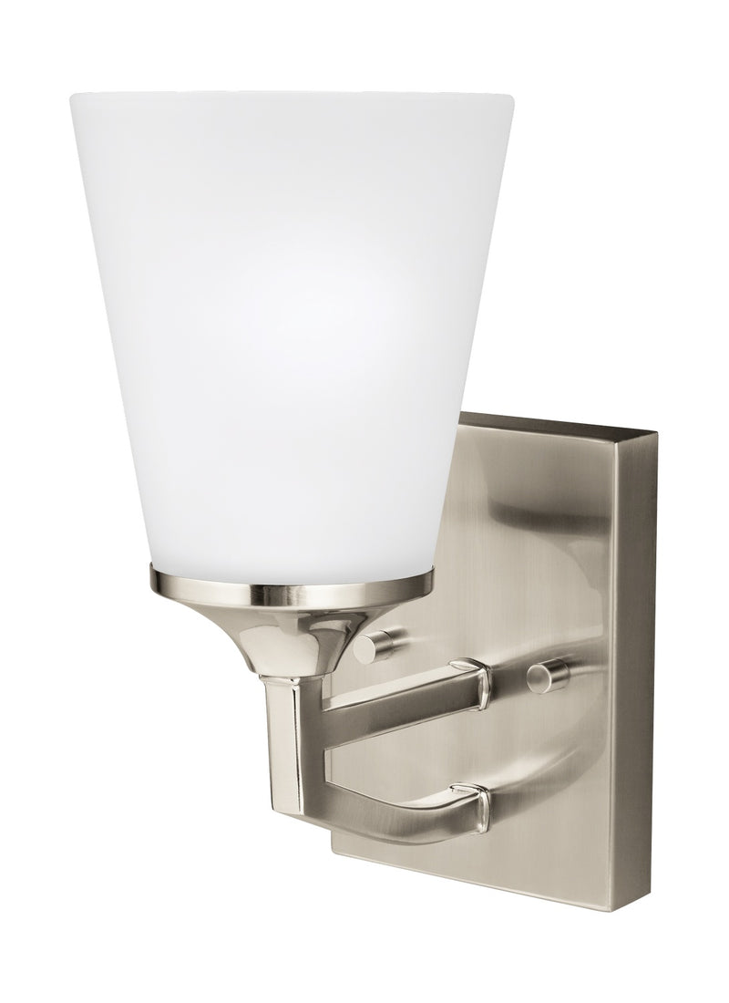 Generation Lighting 4124501-962 Hanford One Light Wall / Bath Sconce, Brushed Nickel Main Image.jpg