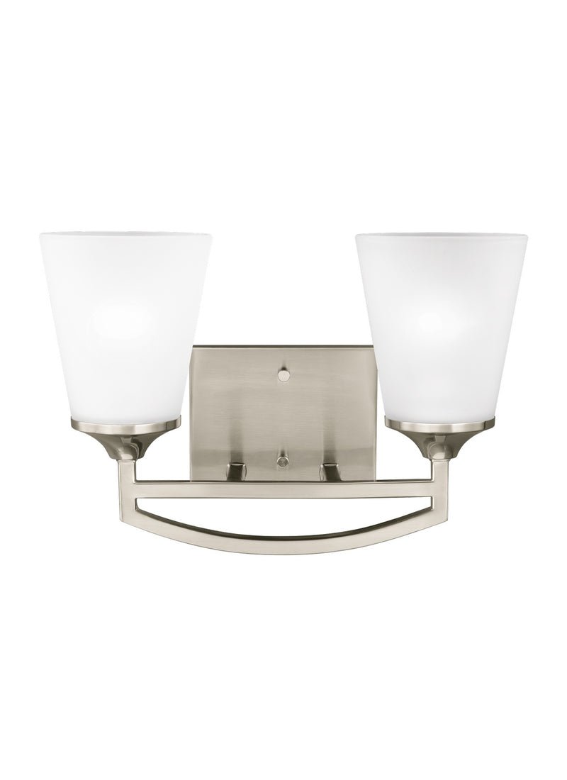 Generation Lighting 4424502-962 Hanford Two Light Wall / Bath, Brushed Nickel Main Image.jpg