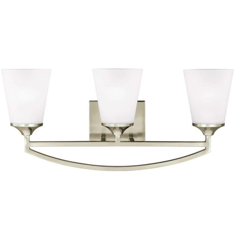 Generation Lighting 4424503-962 Hanford Three Light Wall / Bath, Brushed Nickel Main Image.jpg