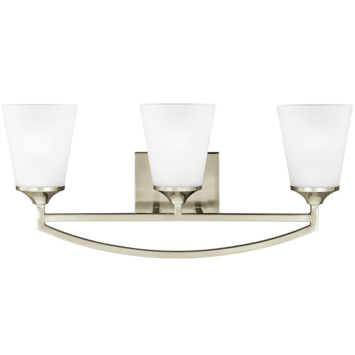 Generation Lighting 4424503-962 Hanford Three Light Wall / Bath, Brushed Nickel Main Image.jpg