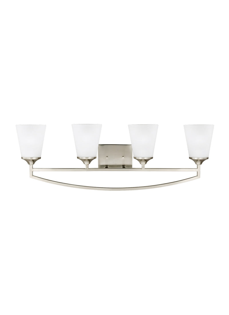 Generation Lighting 4424504-962 Hanford Four Light Wall / Bath, Brushed Nickel Main Image.jpg