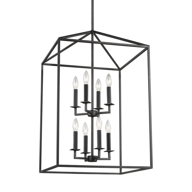 Generation Lighting 5115008-112 Perryton Eight Light Hall / Foyer, Midnight Black Alternate Image 2.jpg
