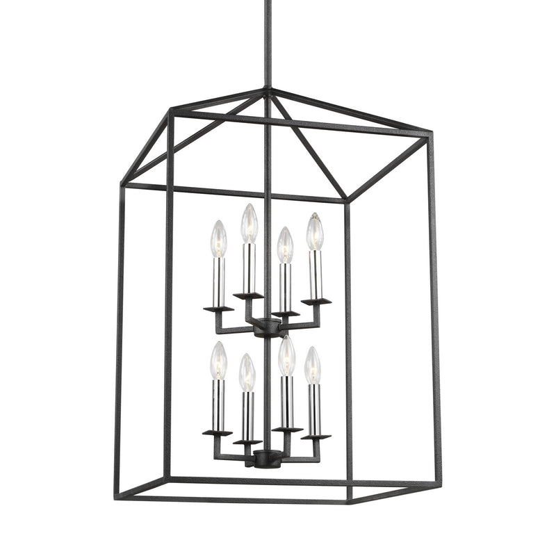 Generation Lighting 5115008-112 Perryton Eight Light Hall / Foyer, Midnight Black Alternate Image 3.jpg