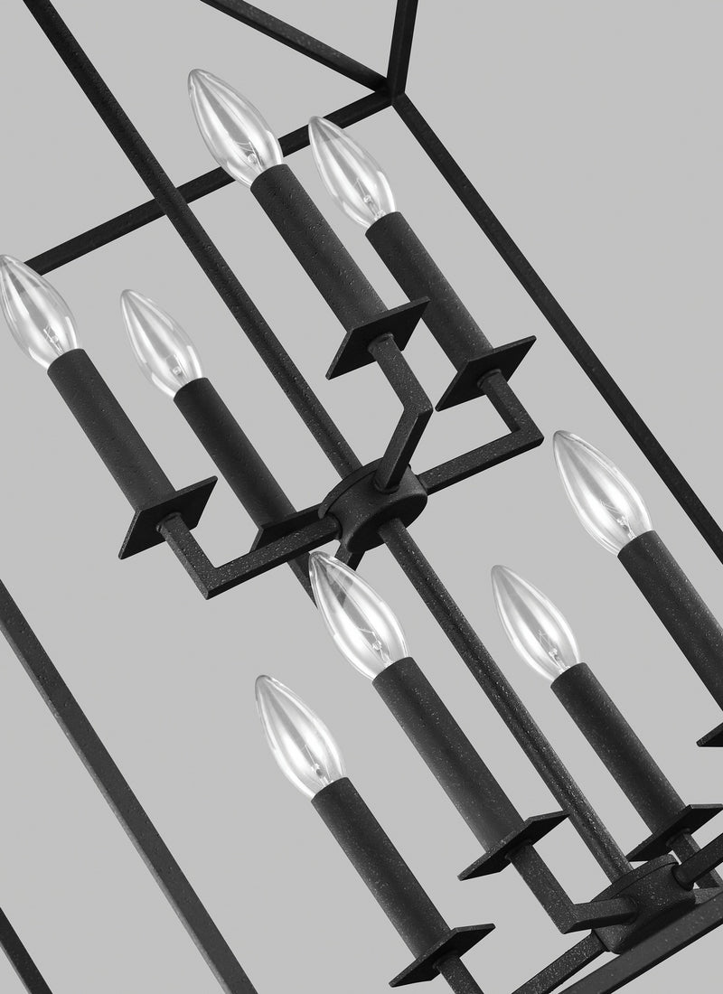 Generation Lighting 5115008-112 Perryton Eight Light Hall / Foyer, Midnight Black Alternate Image 4.jpg