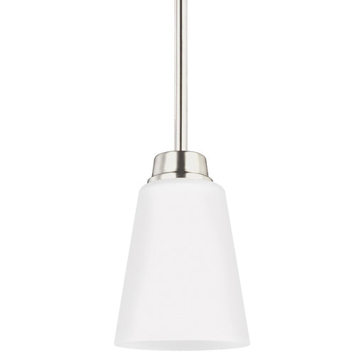 Generation Lighting 6115201-962 Kerrville One Light Mini-Pendant, Brushed Nickel Main Image.jpg