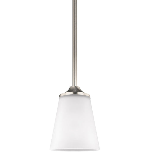 Generation Lighting 6124501-962 Hanford One Light Mini-Pendant, Brushed Nickel Main Image.jpg