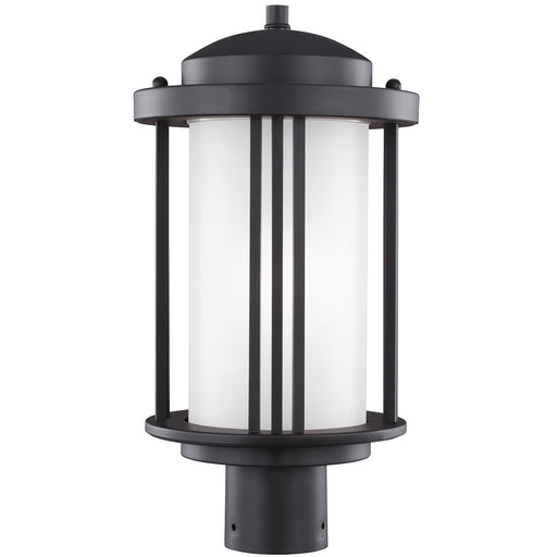 Generation Lighting 8247901-12 Crowell One Light Outdoor Post Lantern, Black Main Image.jpg