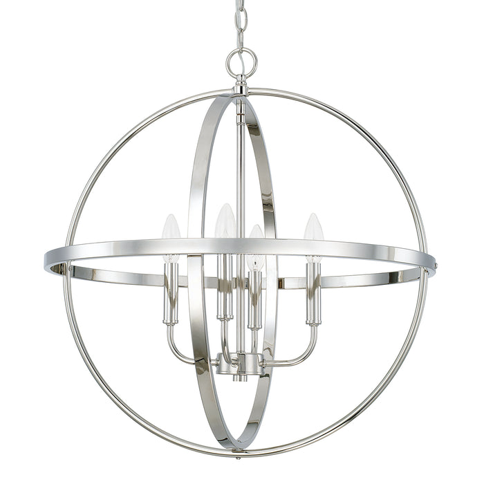 Capital Lighting 317542PN Hartwell Four Light Pendant, Polished Nickel Main Image.jpg