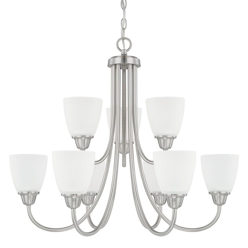 Capital Lighting 415191BN-337 Trenton Nine Light Chandelier, Brushed Nickel Main Image.jpg