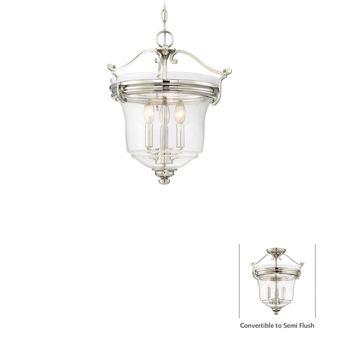 Minka-Lavery 3297-613 Audrey'S Point Three Light Pendant (Convertible To Semi Flush), Polished Nickel Alternate Image.jpg