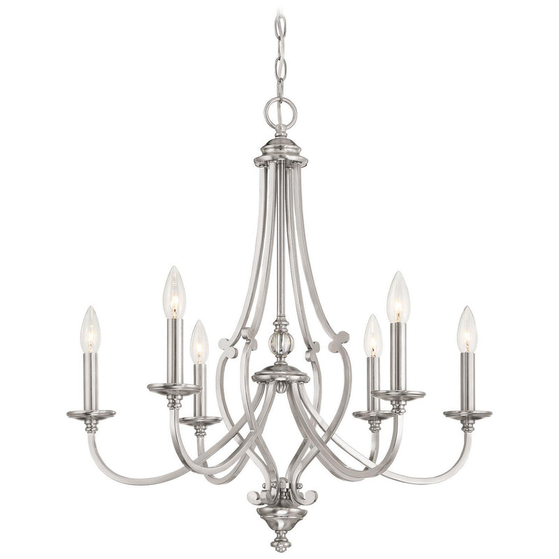 Minka-Lavery 3336-84 Savannah Row Six Light Chandelier, Brushed Nickel Alternate Image.jpg