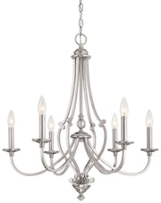 Minka-Lavery 3336-84 Savannah Row Six Light Chandelier, Brushed Nickel Main Image.jpg