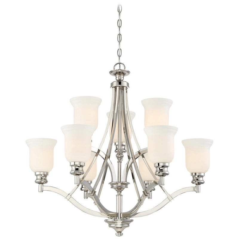 Minka-Lavery 3299-613 Audrey'S Point Nine Light Chandelier, Polished Nickel Alternate Image.jpg