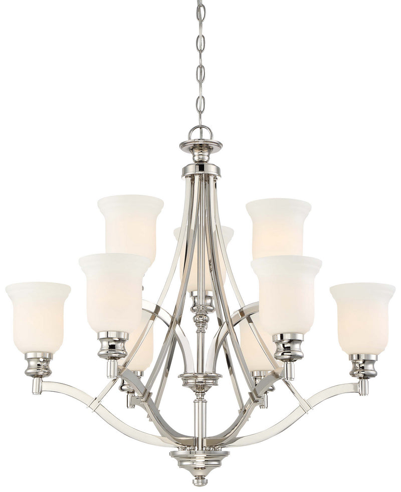 Minka-Lavery 3299-613 Audrey'S Point Nine Light Chandelier, Polished Nickel Main Image.jpg