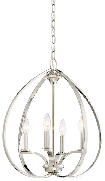 Minka-Lavery 4984-613 Tilbury Four Light Pendant, Polished Nickel Main Image.jpg