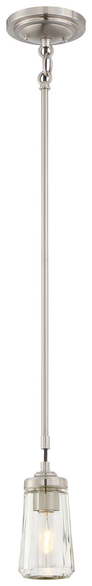 Minka-Lavery 3301-84 Poleis One Light Mini Pendant, Brushed Nickel Main Image.jpg