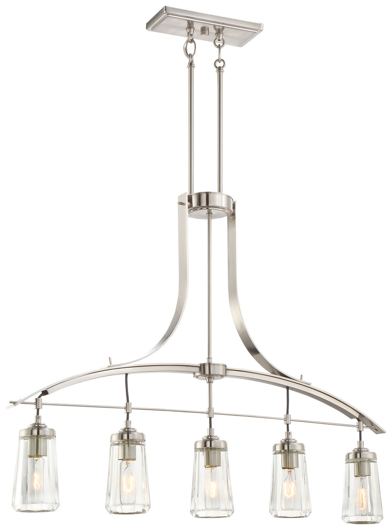 Minka-Lavery 3306-84 Poleis Five Light Island Pendant, Brushed Nickel Main Image.jpg