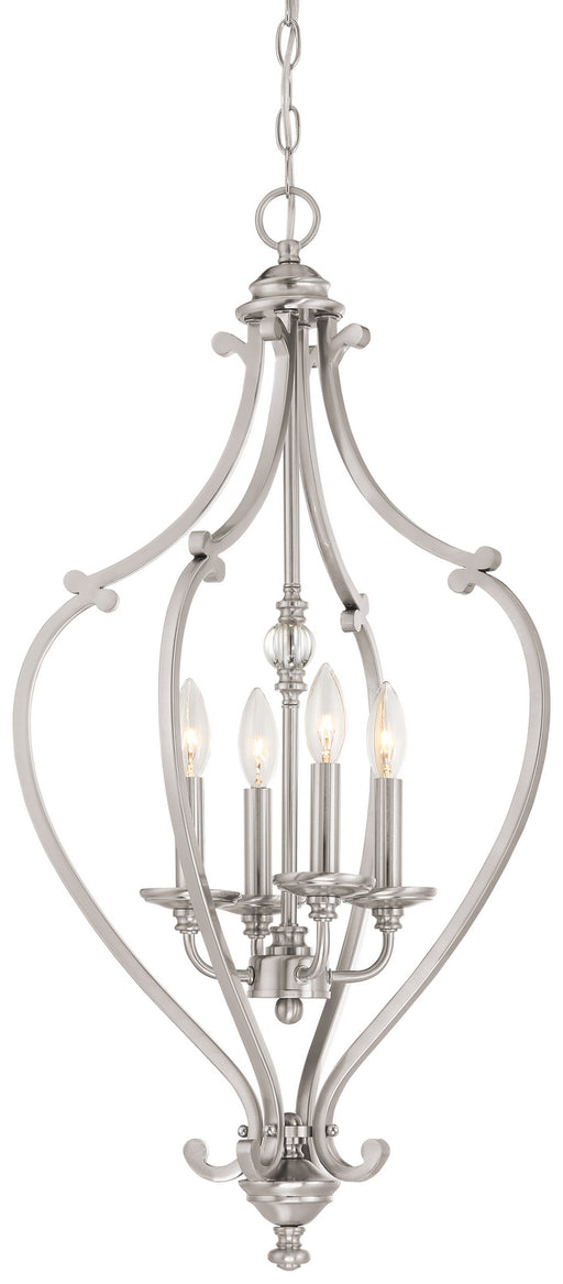 Minka-Lavery 3333-84 Savannah Row Four Light Chandelier, Brushed Nickel Main Image.jpg