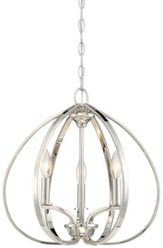 Minka-Lavery 4982-613 Tilbury Three Light Pendant, Polished Nickel Main Image.jpg