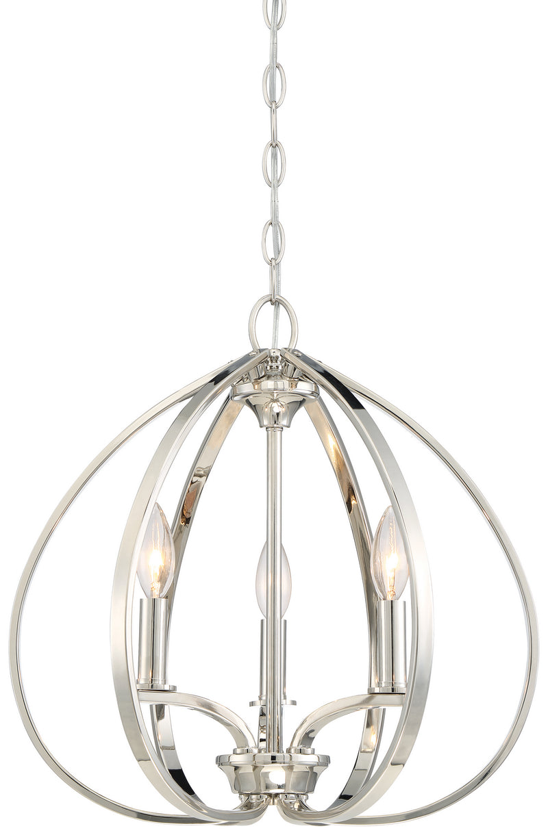 Minka-Lavery 4982-613 Tilbury Three Light Pendant, Polished Nickel Main Image.jpg