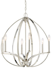 Minka-Lavery 4986-613 Tilbury Six Light Chandelier, Polished Nickel Main Image.jpg