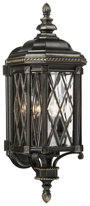 Minka-Lavery 9321-585 Bexley Manor Four Light Outdoor Wall Mount, Coal W/Gold Highlights Main Image.jpg