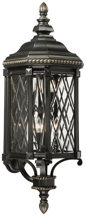 Minka-Lavery 9323-585 Bexley Manor Six Light Outdoor Wall Mount, Coal W/Gold Highlights Main Image.jpg