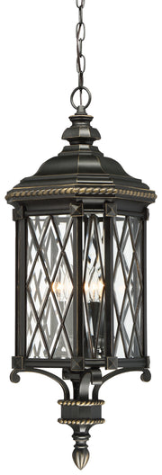 Minka-Lavery 9324-585 Bexley Manor Four Light Outdoor Chain Hung, Coal W/Gold Highlights Main Image.jpg