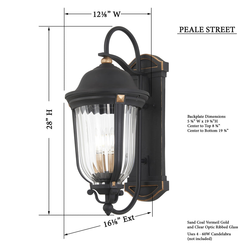 Minka-Lavery 73234-738 Peale Street Four Light Outdoor Wall Mount, Sand Coal And Vermeil Gold Alternate Image.jpg
