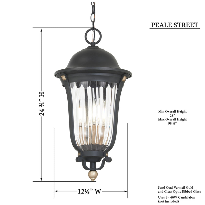 Minka-Lavery 73237-738 Peale Street Four Light Outdoor Chain Hung, Sand Coal And Vermeil Gold Alternate Image.jpg
