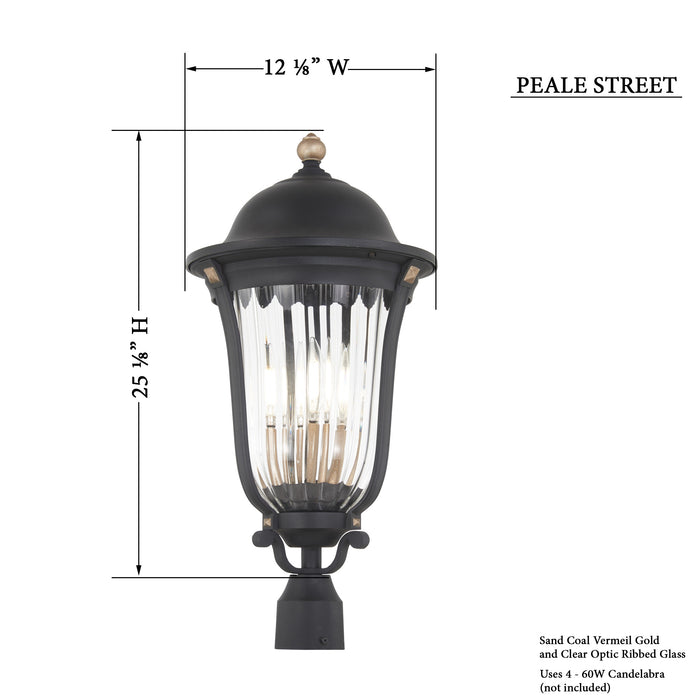 Minka-Lavery 73239-738 Peale Street Four Light Outdoor Post Mount, Sand Coal And Vermeil Gold Alternate Image.jpg