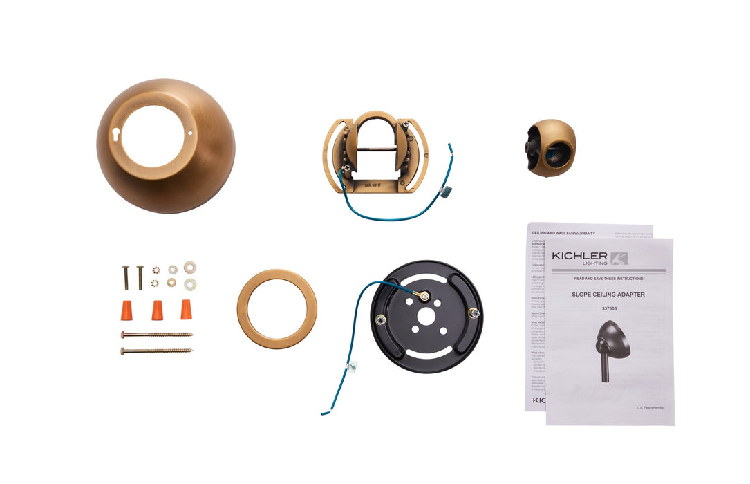 Kichler 337005NBR Slope Adapter, Natural Brass (2)