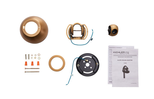 Kichler 337005NBR Slope Adapter, Natural Brass (2)