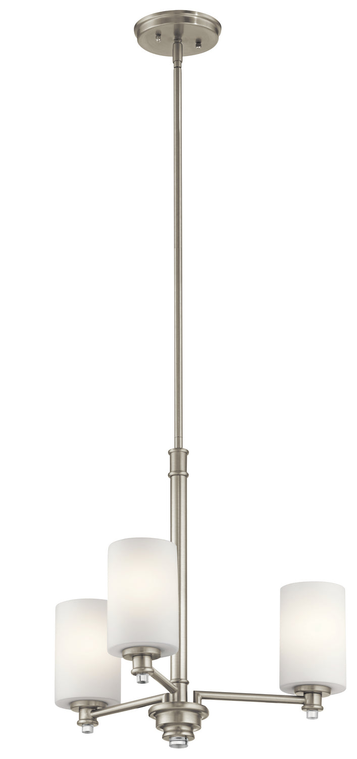 Kichler 43922NI Three Light Mini Chandelier, Brushed Nickel