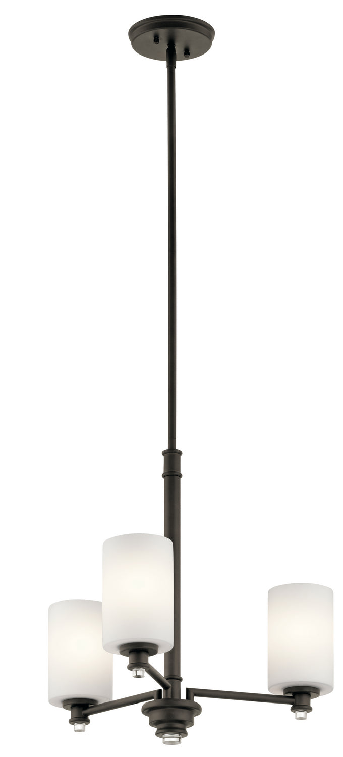 Kichler 43922OZ Three Light Mini Chandelier, Olde Bronze