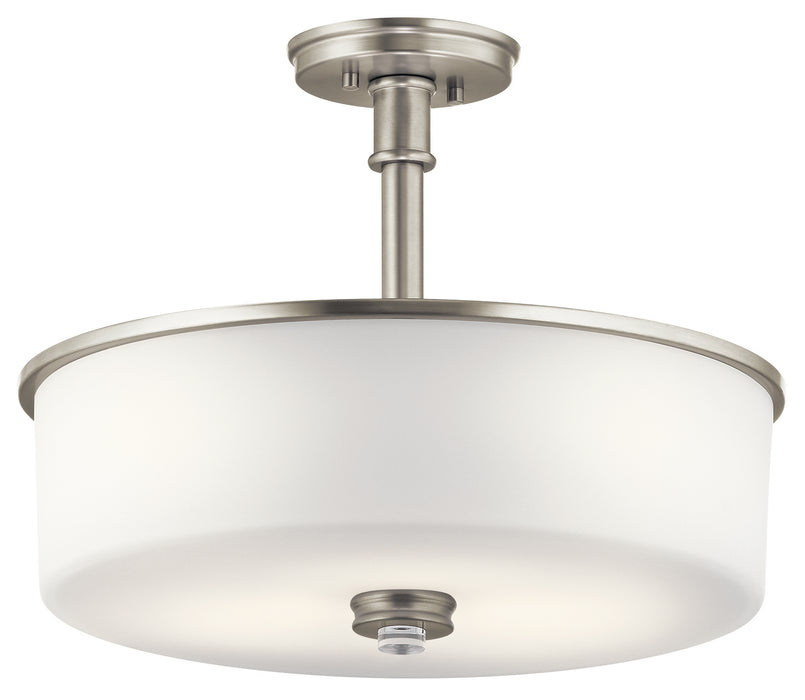 Kichler 43925NI Joelson Three Light Pendant/Semi Flush Mount, Brushed Nickel Main Image.jpg