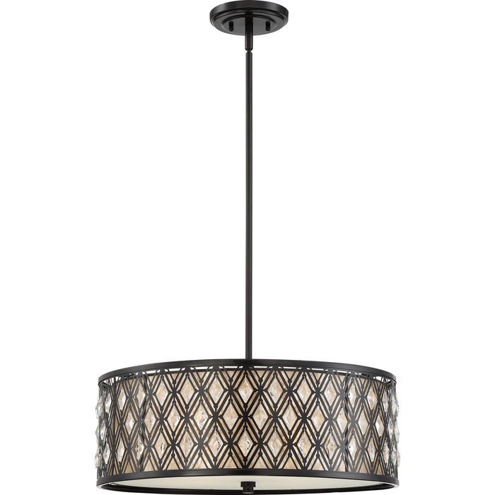 Quoizel MCBQ2822K Boutique Four Light Pendant, Mystic Black Main Image.jpg