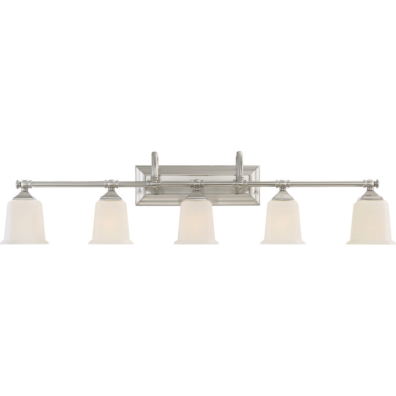 Quoizel NL8605BN Nicholas Five Light Bath Fixture, Brushed Nickel Main Image.jpg