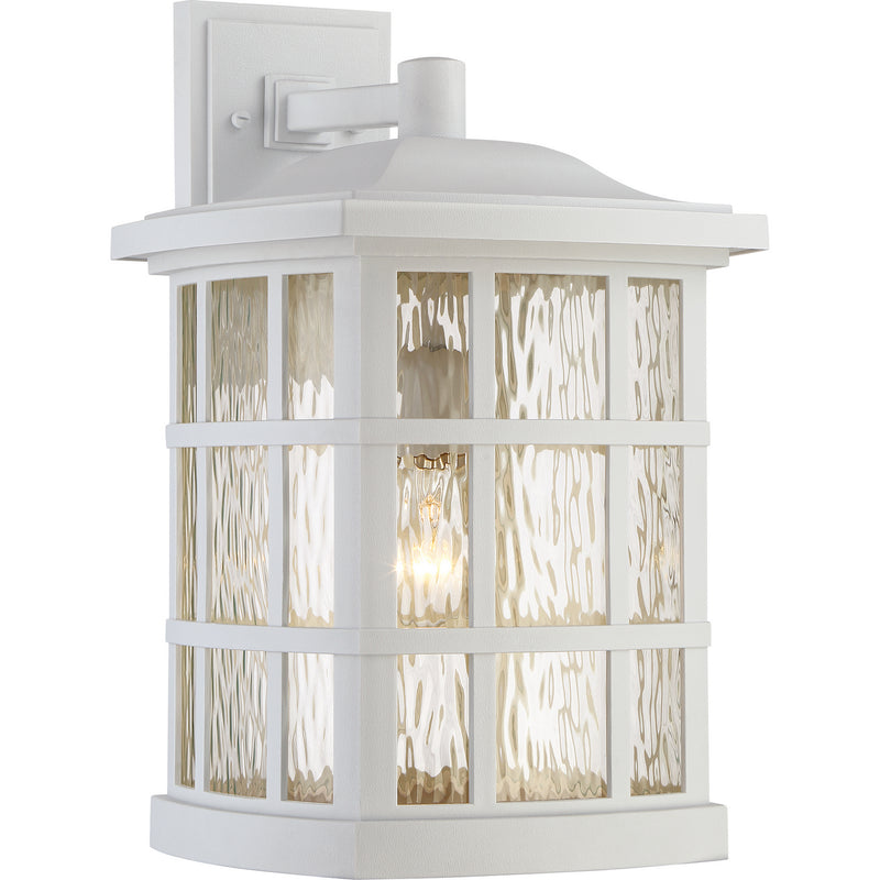 Quoizel SNN8411W Stonington One Light Outdoor Wall Lantern, White Lustre Main Image.jpg