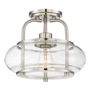 Quoizel TRG1712BN Trilogy One Light Semi Flush Mount, Brushed Nickel Main Image.jpg