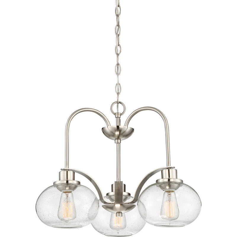 Quoizel TRG5103BN Trilogy Three Light Chandelier, Brushed Nickel Main Image.jpg