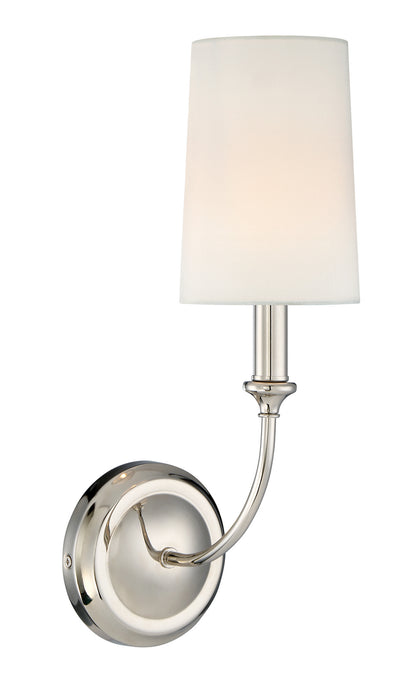Crystorama 2241-PN Sylvan One Light Wall Sconce Polished Nickel Main Image.jpg