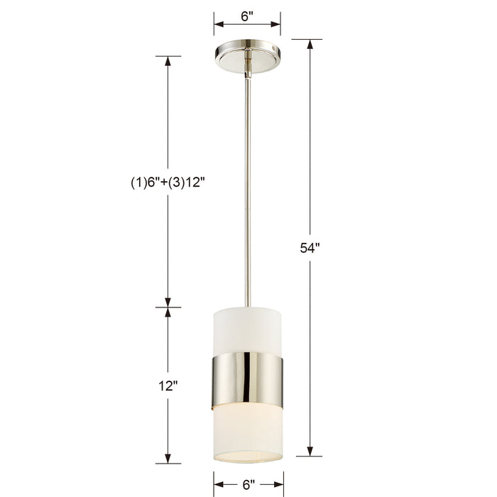 Crystorama 290-PN Grayson One Light Pendant Polished Nickel Alternate Image.jpg