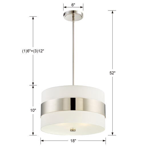 Crystorama 295-PN Grayson Three Light Chandelier Polished Nickel Alternate Image.jpg