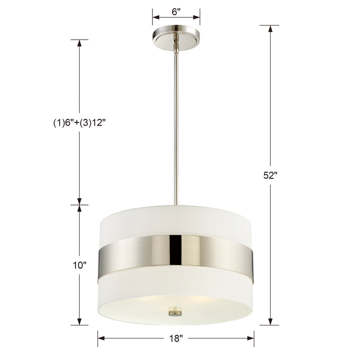 Crystorama 295-PN Grayson Three Light Chandelier Polished Nickel Alternate Image.jpg